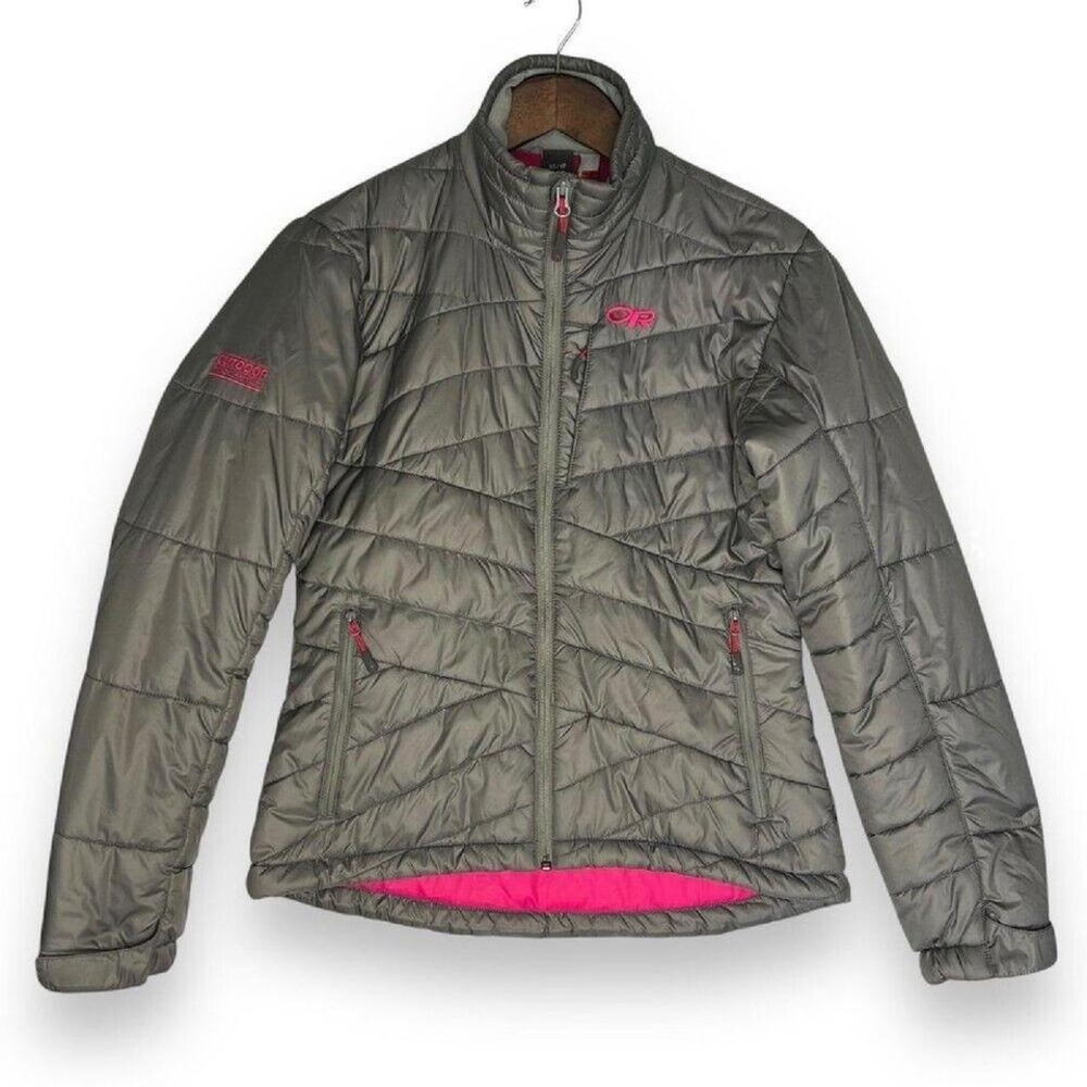 Outdoor Research Silver‎ Gray Pink PrimaLoft Puffer Jacket Lightweight Zip XS